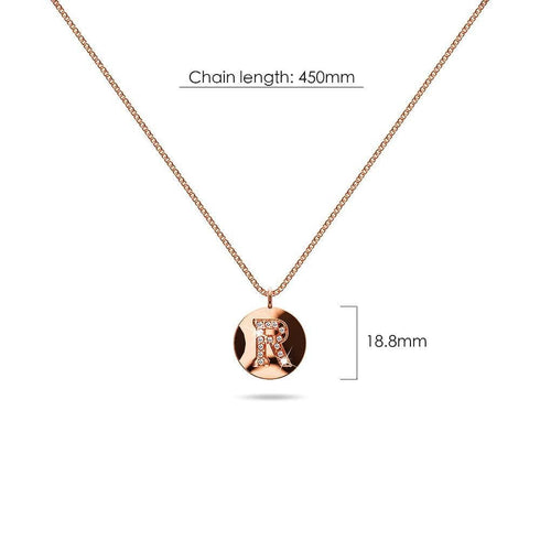 Solid 925 Sterling Silver Initial Alphabet Personalised Disc Necklace